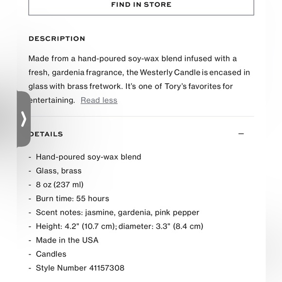 Tory Burch NIB Westerly candle - Picture 8 of 8